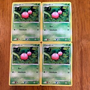 Pokemon Cherubi Card Set - Green and Pink